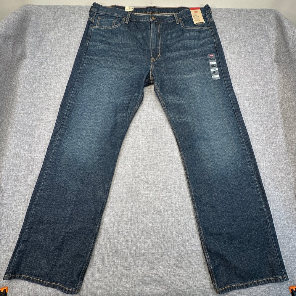 Levi's 569 Loose Straight‎ Jeans Mens 42x34 Dark Wash Baggy Workwear Denim NEW